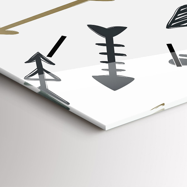 Zegar szklany pionowy Geometryczny wzór hipsterski