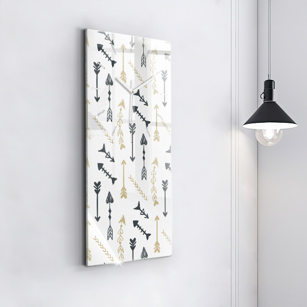 Zegar szklany pionowy Geometryczny wzór hipsterski