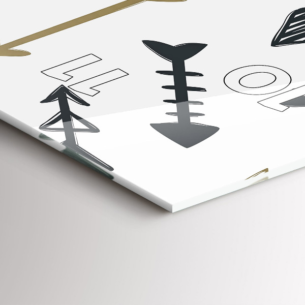 Zegar szklany pionowy Geometryczny wzór hipsterski