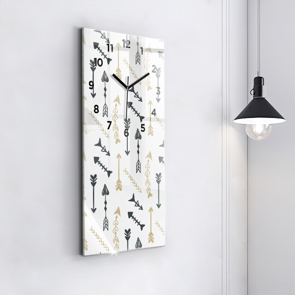 Zegar szklany pionowy Geometryczny wzór hipsterski
