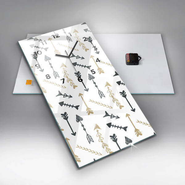 Zegar szklany pionowy Geometryczny wzór hipsterski