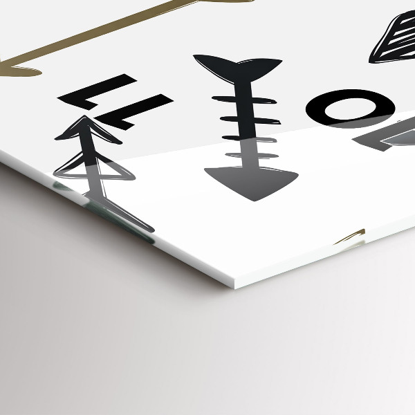 Zegar szklany pionowy Geometryczny wzór hipsterski