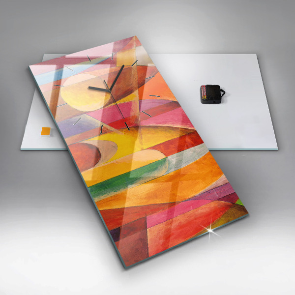 Zegar szklany pionowy Sztuka Dekoracja Abstrakcja