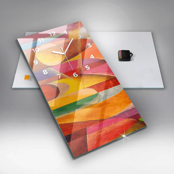 Zegar szklany pionowy Sztuka Dekoracja Abstrakcja