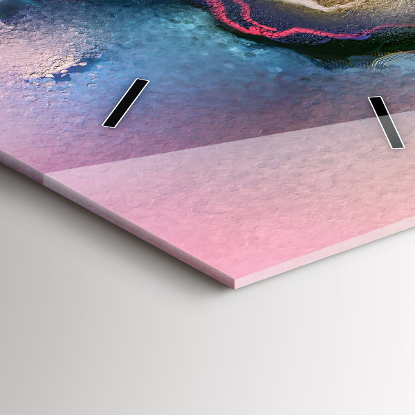 Zegar szklany pionowy Rozlane farby