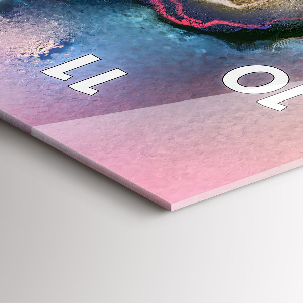 Zegar szklany pionowy Rozlane farby