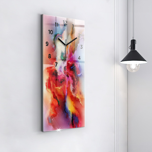 Zegar szklany pionowy Rozlane farby