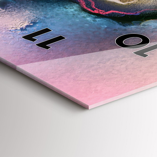 Zegar szklany pionowy Rozlane farby