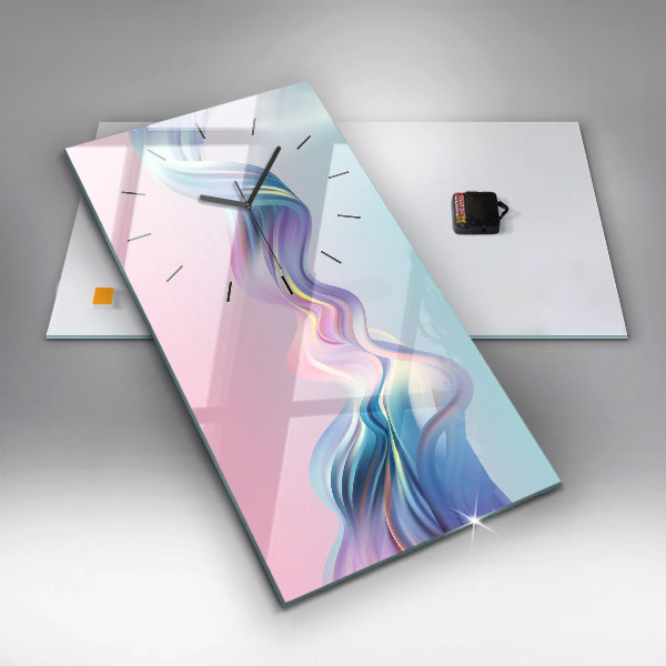 Zegar ścienny pionowy Pastelowa abstrakcja fal