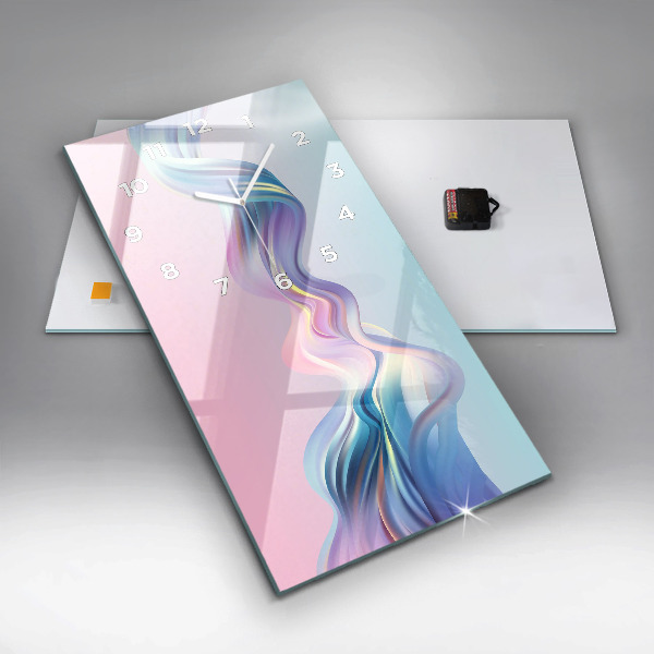 Zegar ścienny pionowy Pastelowa abstrakcja fal