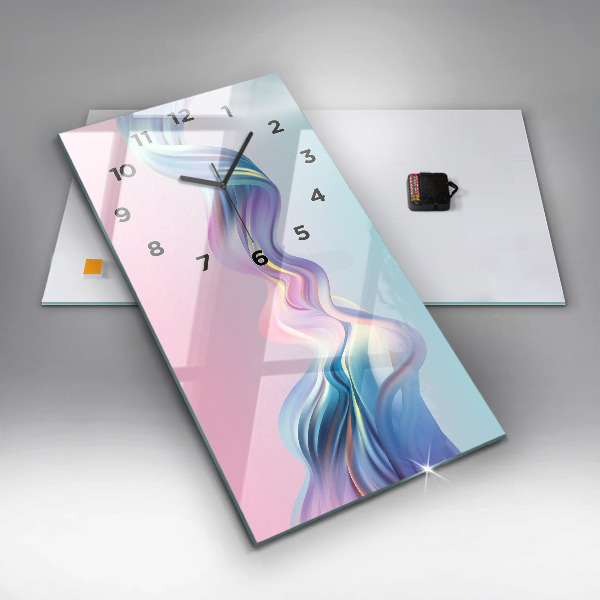 Zegar ścienny pionowy Pastelowa abstrakcja fal