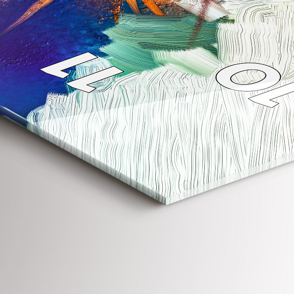 Zegar szklany pionowy Abstrakcyjne kwiaty