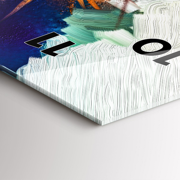 Zegar szklany pionowy Abstrakcyjne kwiaty