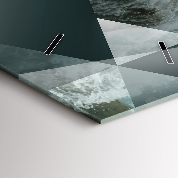 Zegar szklany pionowy Abstrakcja morskie fale