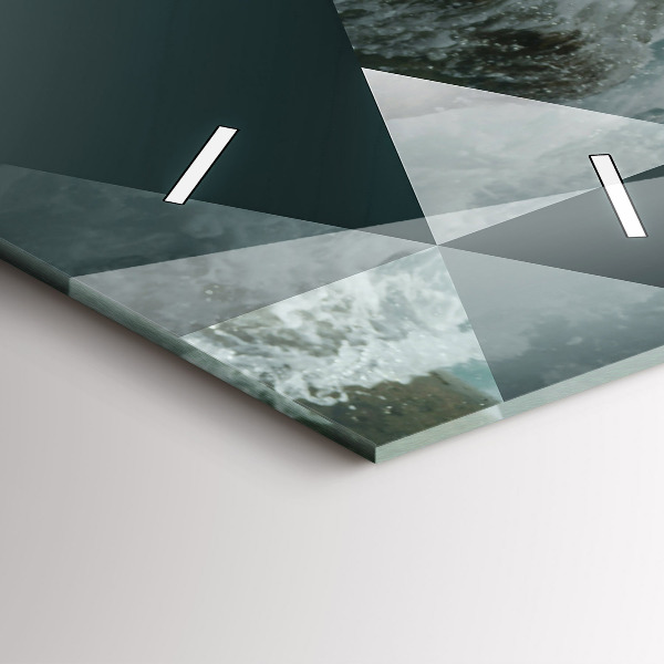 Zegar szklany pionowy Abstrakcja morskie fale