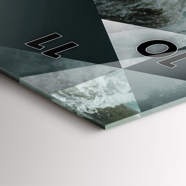 Zegar szklany pionowy Abstrakcja morskie fale