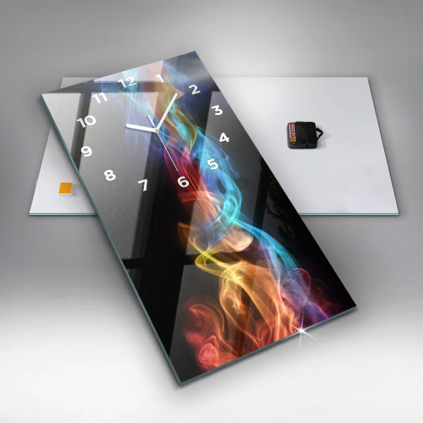 Zegar szklany pionowy Abstrakcja kolorowe linie