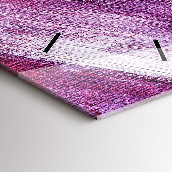 Zegar szklany pionowy Tekstura farbą akrylowa