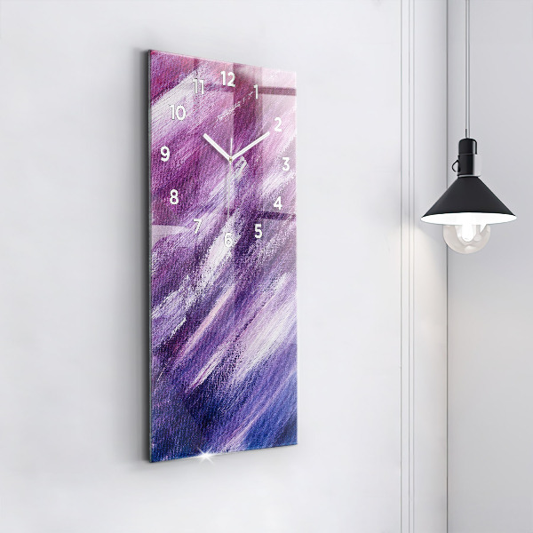 Zegar szklany pionowy Tekstura farbą akrylowa