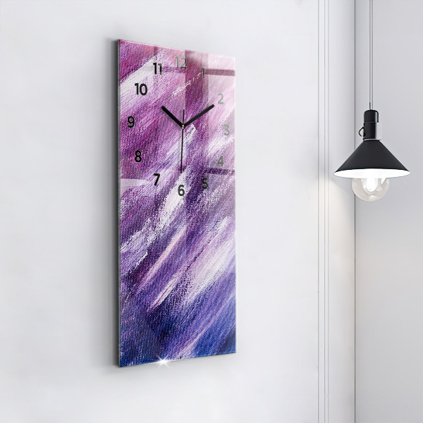 Zegar szklany pionowy Tekstura farbą akrylowa