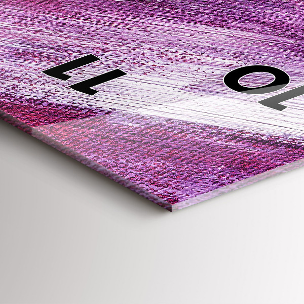 Zegar szklany pionowy Tekstura farbą akrylowa