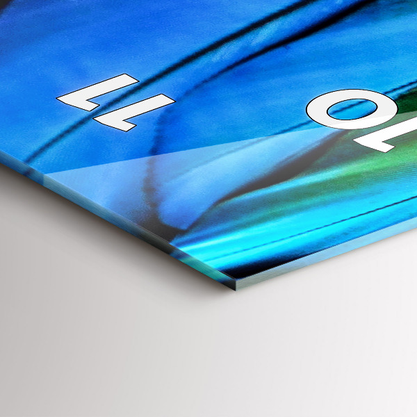 Zegar szklany pionowy Kolorowe skrzydła ptaka