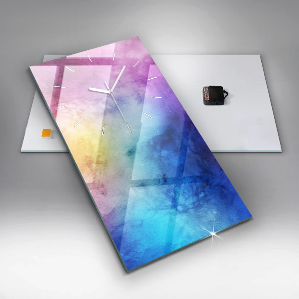 Zegar szklany pionowy Kolorowe Plamy