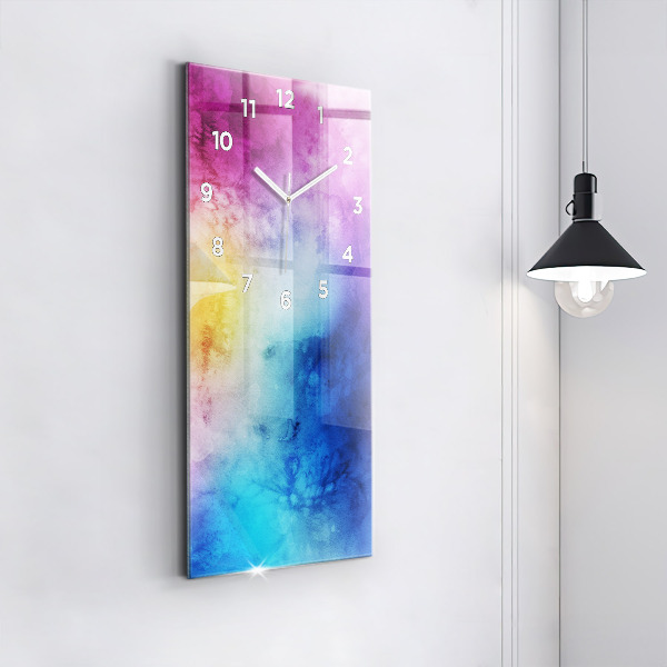 Zegar szklany pionowy Kolorowe Plamy