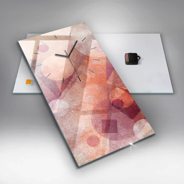 Zegar szklany pionowy Geometryczna abstrakcja