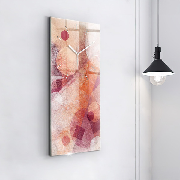 Zegar szklany pionowy Geometryczna abstrakcja
