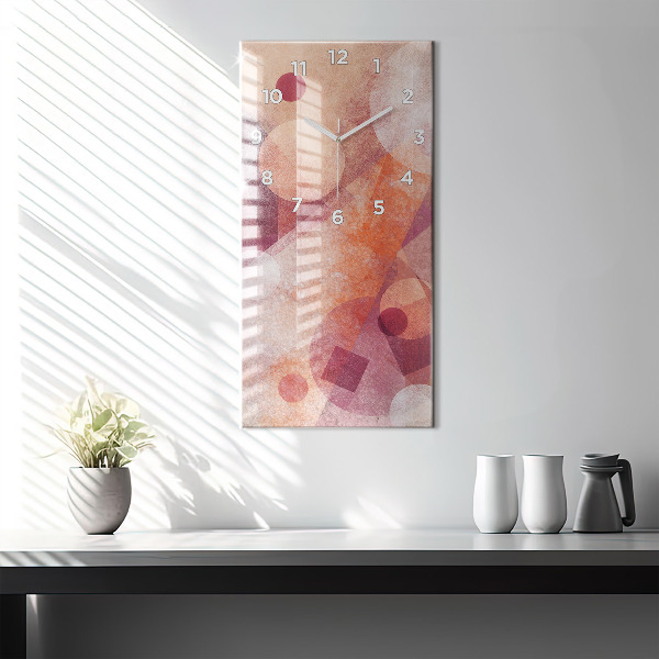 Zegar szklany pionowy Geometryczna abstrakcja