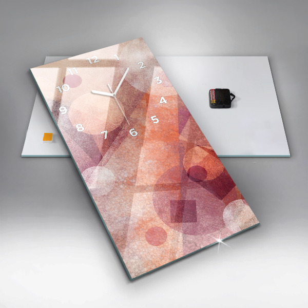 Zegar szklany pionowy Geometryczna abstrakcja
