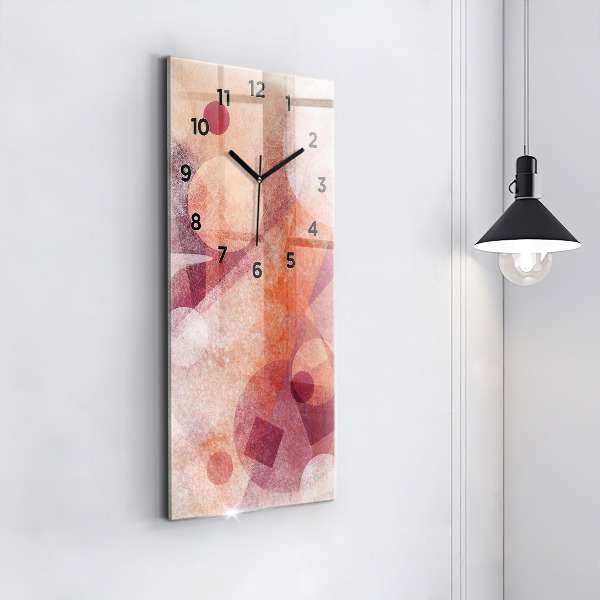 Zegar szklany pionowy Geometryczna abstrakcja