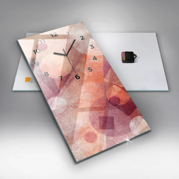 Zegar szklany pionowy Geometryczna abstrakcja