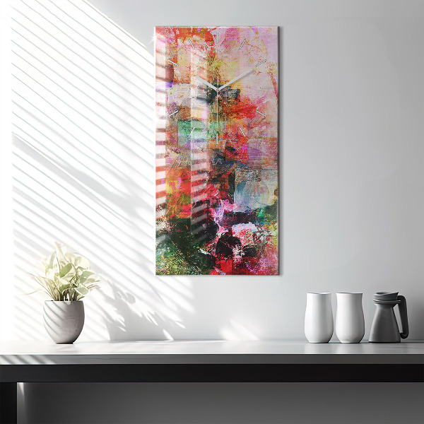 Zegar szklany pionowy Abstrakcyjna kompozycja