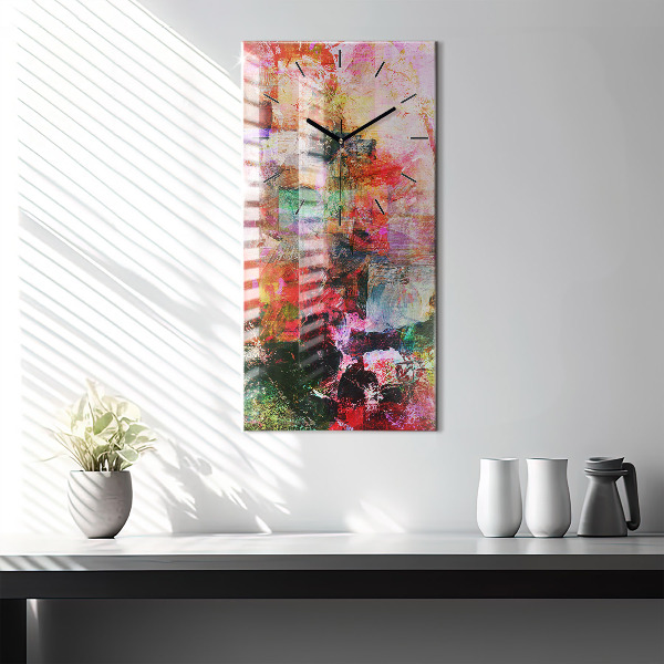 Zegar szklany pionowy Abstrakcyjna kompozycja