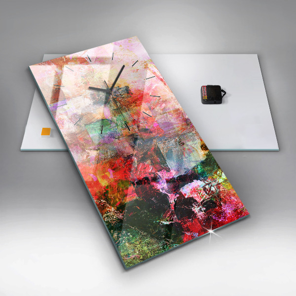 Zegar szklany pionowy Abstrakcyjna kompozycja