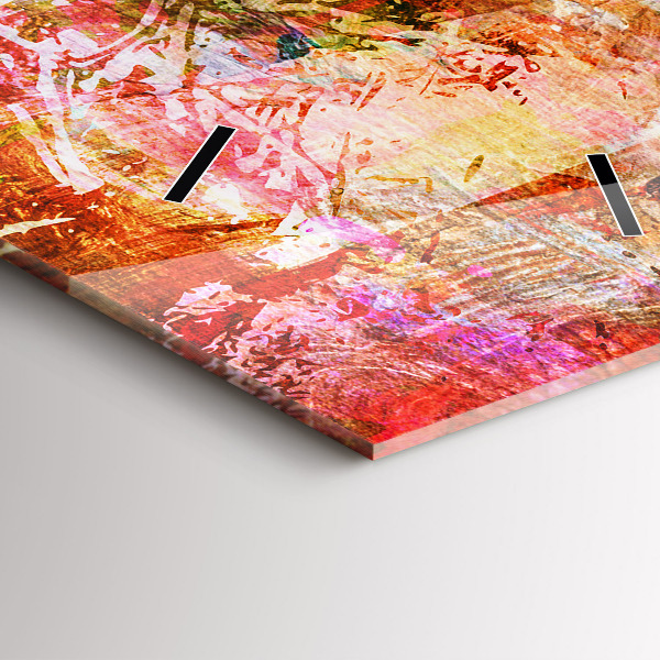 Zegar szklany pionowy Abstrakcyjna kompozycja