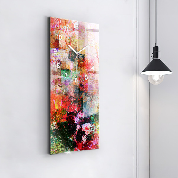 Zegar szklany pionowy Abstrakcyjna kompozycja