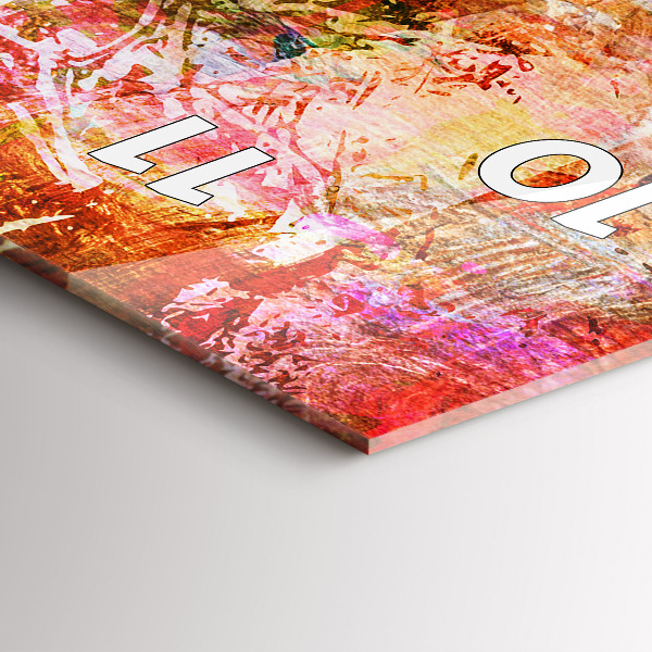 Zegar szklany pionowy Abstrakcyjna kompozycja