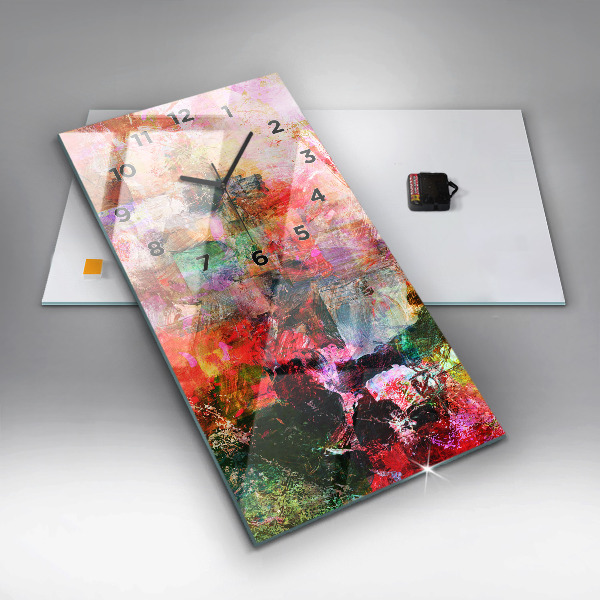 Zegar szklany pionowy Abstrakcyjna kompozycja