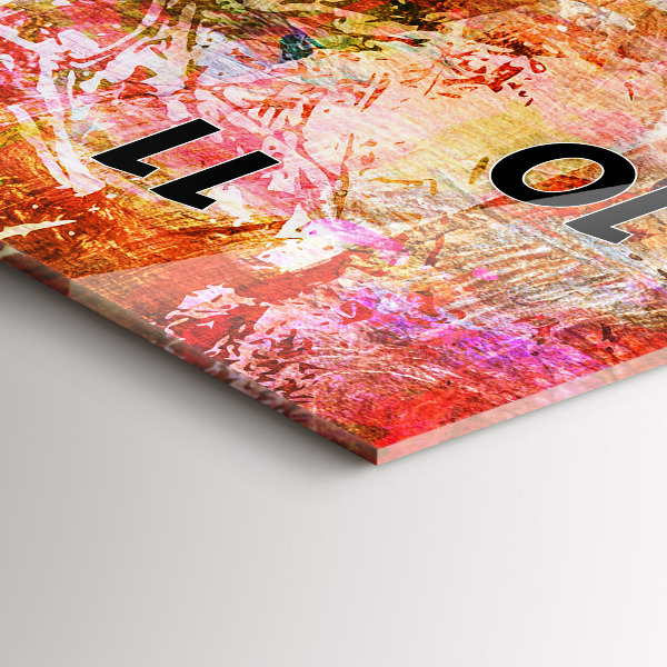 Zegar szklany pionowy Abstrakcyjna kompozycja