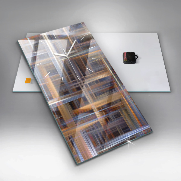 Zegar szklany pionowy Abstrakcja geometria