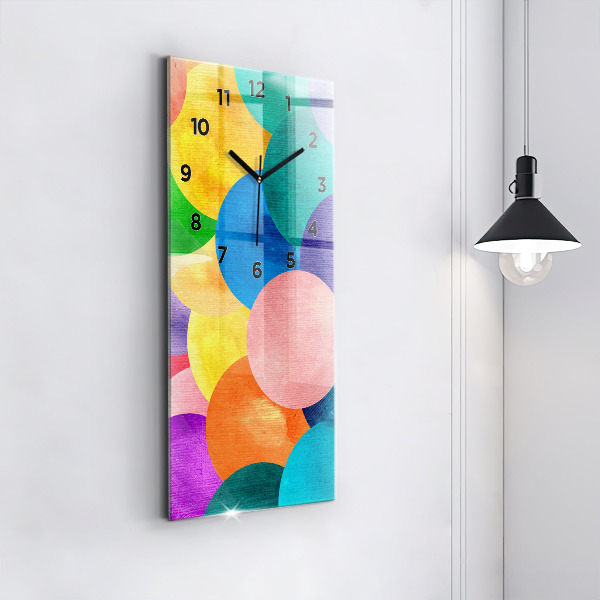 Zegar szklany pionowy Abstrakcyjne koła