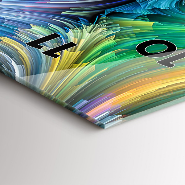 Zegar szklany pionowy Abstrakcja sale