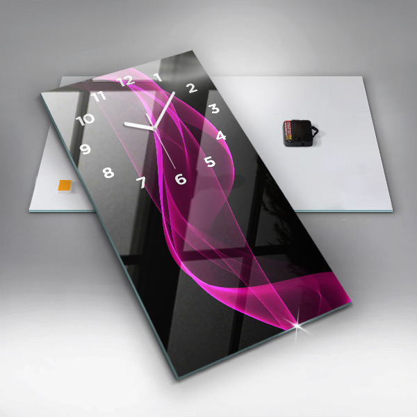 Zegar ścienny pionowy Różowa abstrakcja