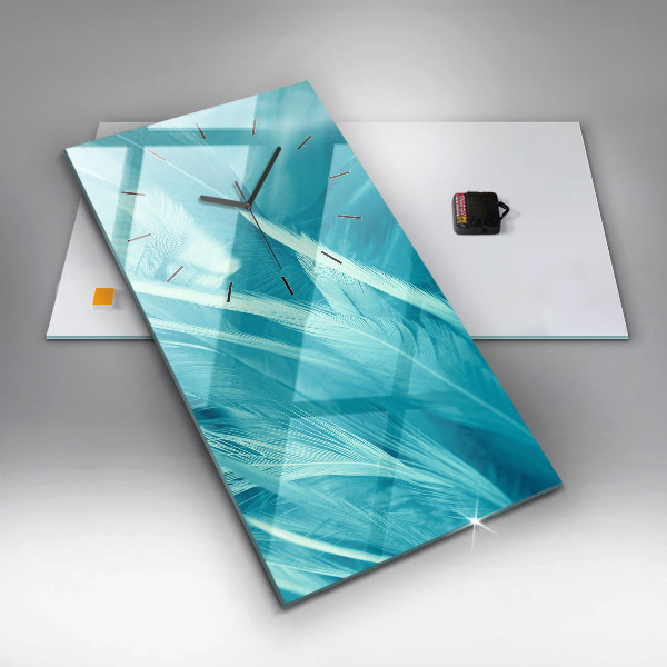 Zegar ścienny pionowy Zielono turkusowe vintage