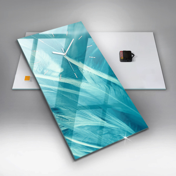 Zegar ścienny pionowy Zielono turkusowe vintage