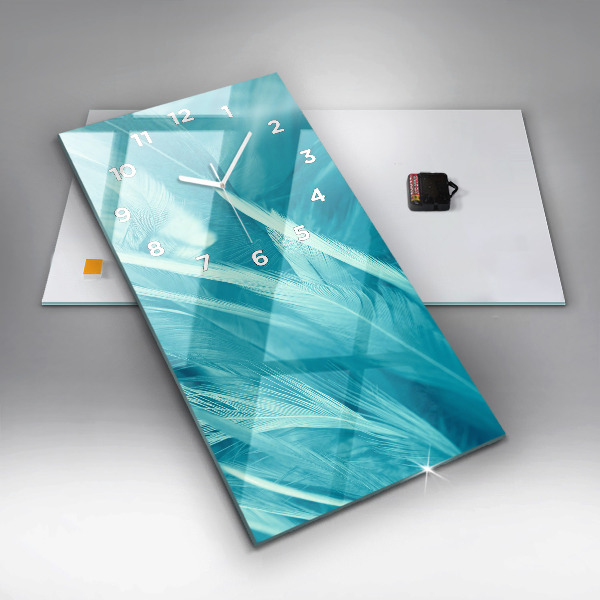 Zegar ścienny pionowy Zielono turkusowe vintage