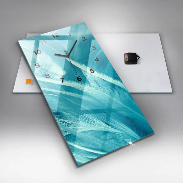 Zegar ścienny pionowy Zielono turkusowe vintage